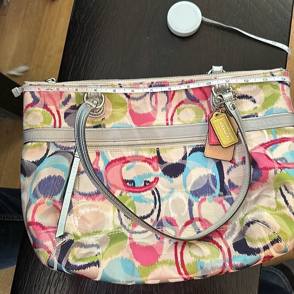 Coach Ikat Multi Signature Optic Shoulder Glam Tote - Picture 11 of 11